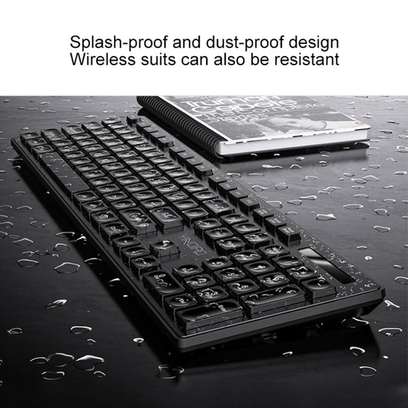 YINDIAO V3 Max Business Office Silent Wireless Keyboard Mouse Set (Black)