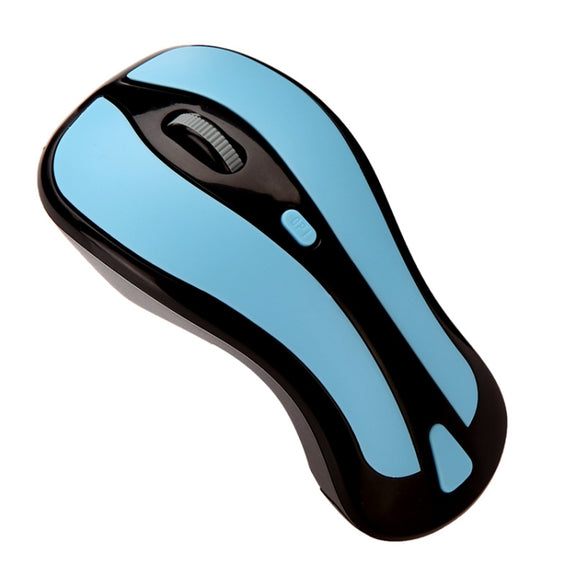 PR-01 6D Gyroscope Fly Air Mouse 2.4G USB Receiver 1600 DPI Wireless Optical Mouse for Computer PC Android Smart TV Box (Blue + Black)