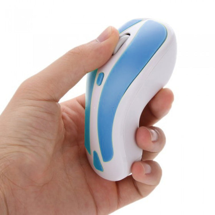 PR-01 6D Gyroscope Fly Air Mouse 2.4G USB Receiver 1600 DPI Wireless Optical Mouse for Computer PC Android Smart TV Box (Blue + White)