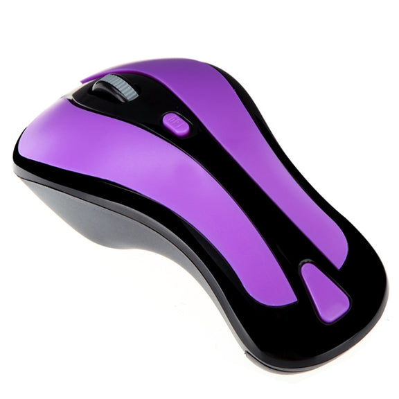 PR-01 6D Gyroscope Fly Air Mouse 2.4G USB Receiver 1600 DPI Wireless Optical Mouse for Computer PC Android Smart TV Box (Purple + Black)