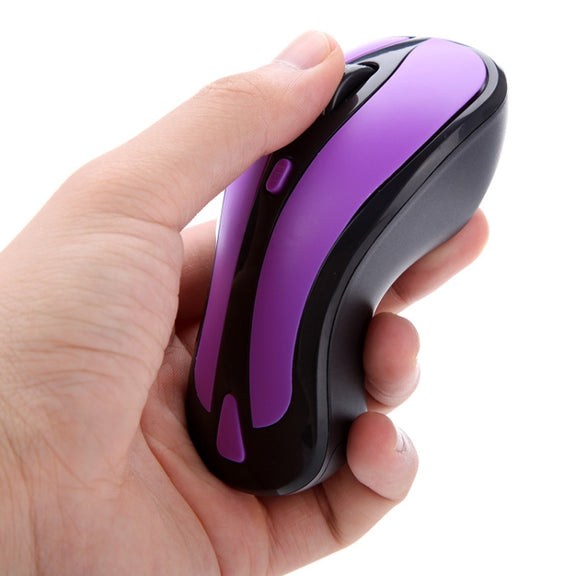 PR-01 6D Gyroscope Fly Air Mouse 2.4G USB Receiver 1600 DPI Wireless Optical Mouse for Computer PC Android Smart TV Box (Purple + Black)
