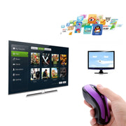 PR-01 6D Gyroscope Fly Air Mouse 2.4G USB Receiver 1600 DPI Wireless Optical Mouse for Computer PC Android Smart TV Box (Purple + Black)