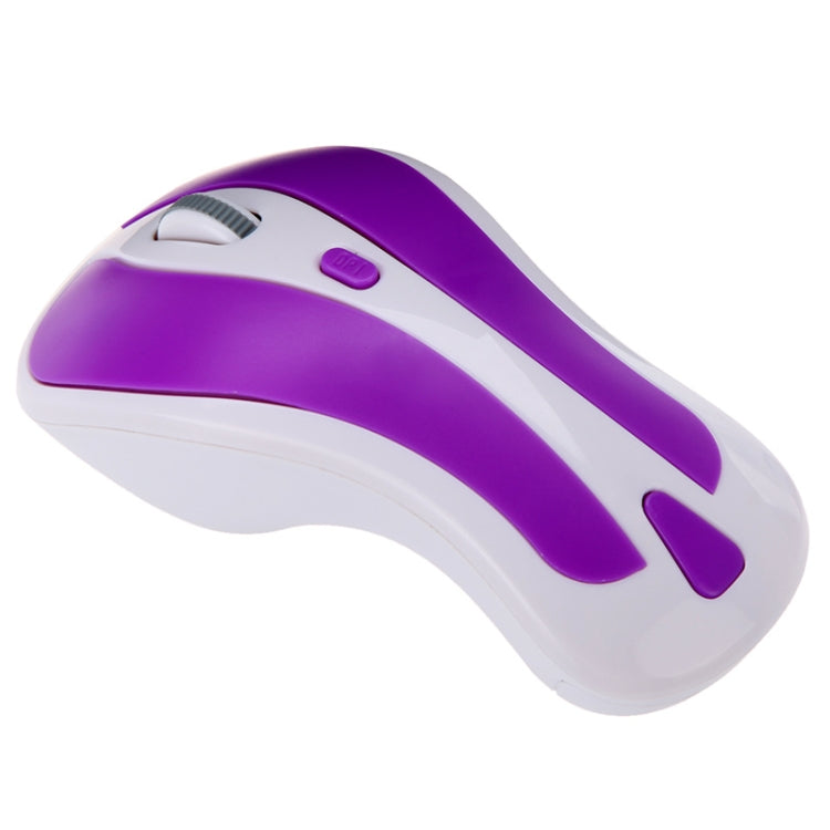 PR-01 6D Gyroscope Fly Air Mouse 2.4G USB Receiver 1600 DPI Wireless Optical Mouse for Computer PC Android Smart TV Box (Purple + White)