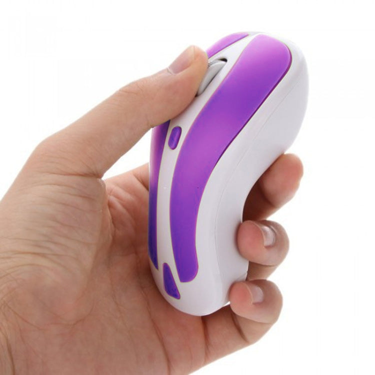 PR-01 6D Gyroscope Fly Air Mouse 2.4G USB Receiver 1600 DPI Wireless Optical Mouse for Computer PC Android Smart TV Box (Purple + White)