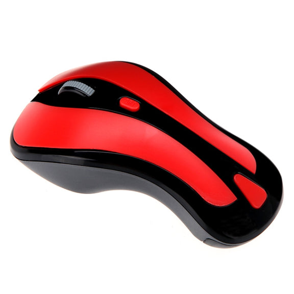PR-01 6D Gyroscope Fly Air Mouse 2.4G USB Receiver 1600 DPI Wireless Optical Mouse for Computer PC Android Smart TV Box (Red + Black)