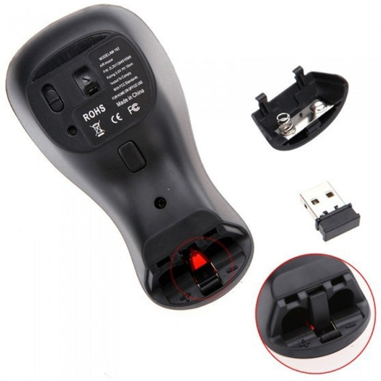 PR-01 6D Gyroscope Fly Air Mouse 2.4G USB Receiver 1600 DPI Wireless Optical Mouse for Computer PC Android Smart TV Box (Red + Black)