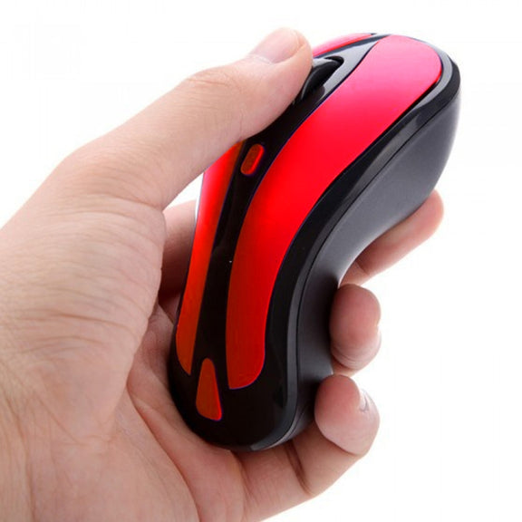 PR-01 6D Gyroscope Fly Air Mouse 2.4G USB Receiver 1600 DPI Wireless Optical Mouse for Computer PC Android Smart TV Box (Red + Black)