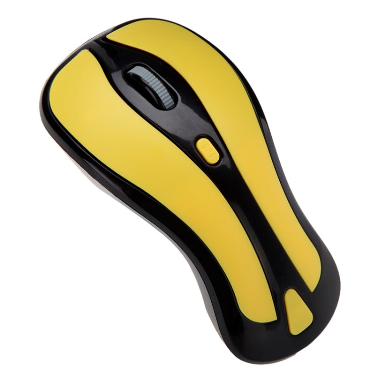 PR-01 6D Gyroscope Fly Air Mouse 2.4G USB Receiver 1600 DPI Wireless Optical Mouse for Computer PC Android Smart TV Box (Yellow + Black)