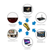 PR-01 6D Gyroscope Fly Air Mouse 2.4G USB Receiver 1600 DPI Wireless Optical Mouse for Computer PC Android Smart TV Box (Yellow + Black)