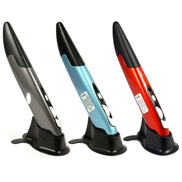 PR-03 2.4G USB Receiver Adjustable 1600 DPI Wireless Optical Pen Mouse for Computer PC Laptop Drawing Teaching (Blue)