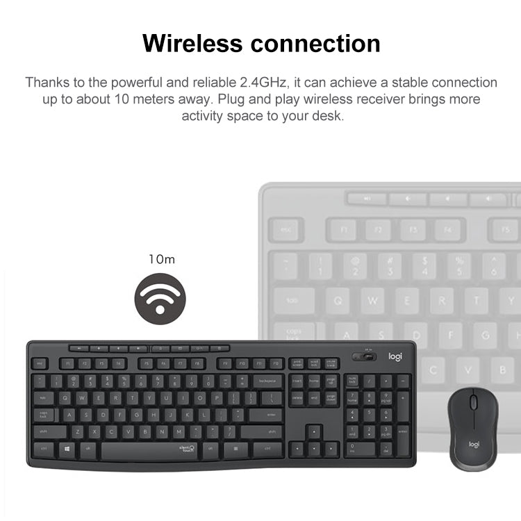 Logitech MK295 USB Wireless Silence Keyboard Mouse Set (Black)