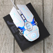 YINDIAO 3200DPI 4-modes Adjustable 7-keys RGB Light Wired Gaming Mechanical Mouse, Style: Audio Version (White)