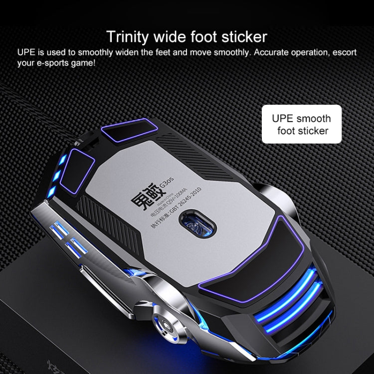YINDIAO 3200DPI 4-modes Adjustable 7-keys RGB Light Wired Gaming Mechanical Mouse, Style: Audio Version (White)