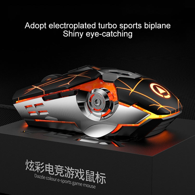YINDIAO 3200DPI 4-modes Adjustable 7-keys RGB Light Wired Gaming Mechanical Mouse, Style: Audio Version (White)