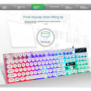 TX300 Mechanical Feel Backlight Punk Wired Keyboard Mouse Set (Black)