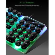 TX300 Mechanical Feel Backlight Punk Wired Keyboard Mouse Set (Black)