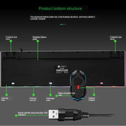 TX300 Mechanical Feel Backlight Punk Wired Keyboard Mouse Set (Black)