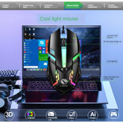 TX300 Mechanical Feel Backlight Punk Wired Keyboard Mouse Set (Black)