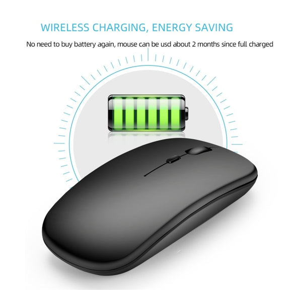 HXSJ M90 2.4GHz Ultrathin Mute Rechargeable Dual Mode Wireless Bluetooth Notebook PC Mouse(Grey)