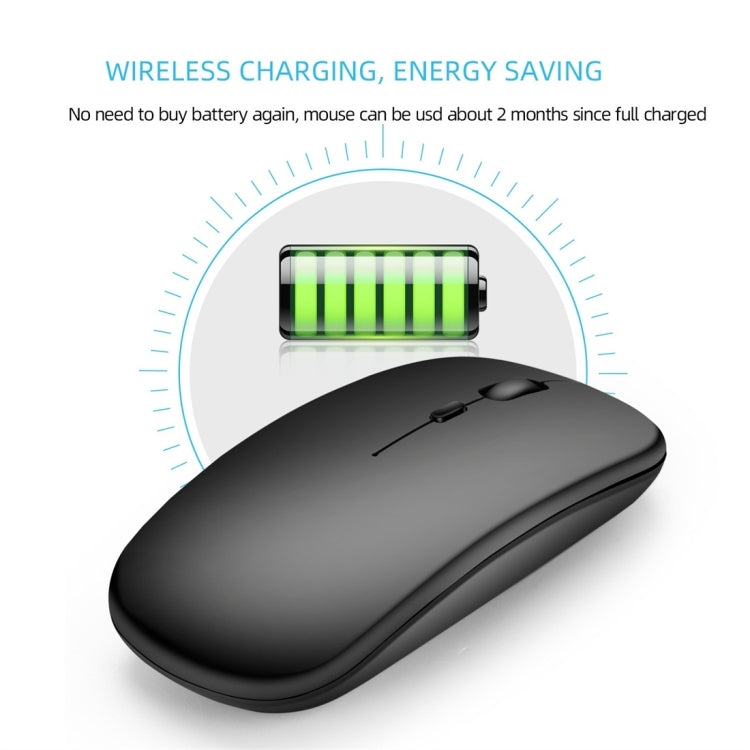 HXSJ M90 2.4GHz Ultrathin Mute Rechargeable Dual Mode Wireless Bluetooth Notebook PC Mouse(Grey)
