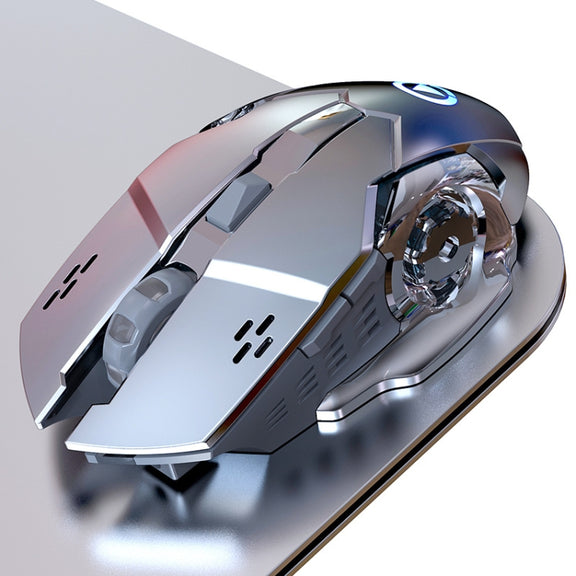 YINDIAO A4 2.4GHz 1600DPI 3-modes Adjustable Rechargeable Wireless Silent Gaming Mouse (Grey Silver)