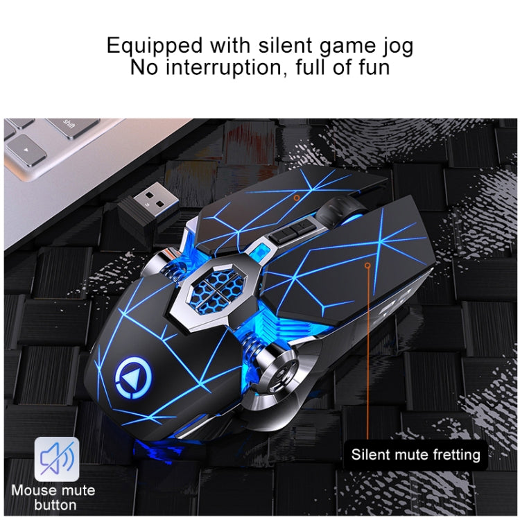 YINDIAO A7 2.4GHz 1600DPI 3-modes Adjustable 7-keys Rechargeable RGB Light Wireless Silent Gaming Mouse (White)