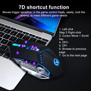 GM20 3200DPI 4-modes Adjustable 7-keys RGB Light Wired Gaming Mouse (Starlight Black)