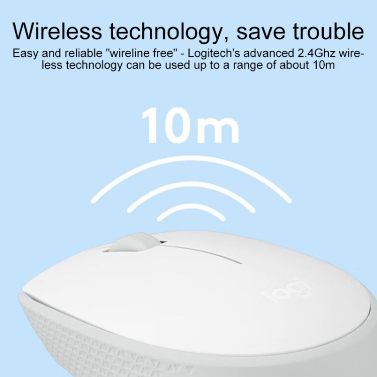 Logitech M172 1000DPI 2.4GHz Wireless Mouse (White)