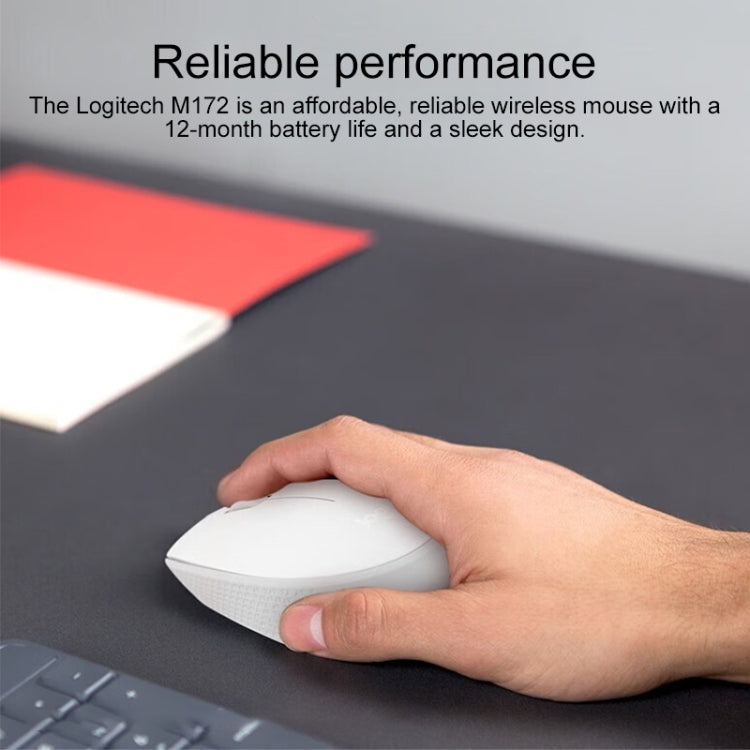 Logitech M172 1000DPI 2.4GHz Wireless Mouse (White)