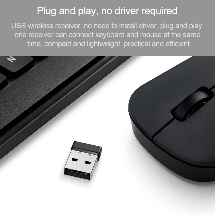 Original Xiaomi 2.4GHz Wireless Keyboard + Mouse Set 2 for Notebook Desktop Laptop(Black)