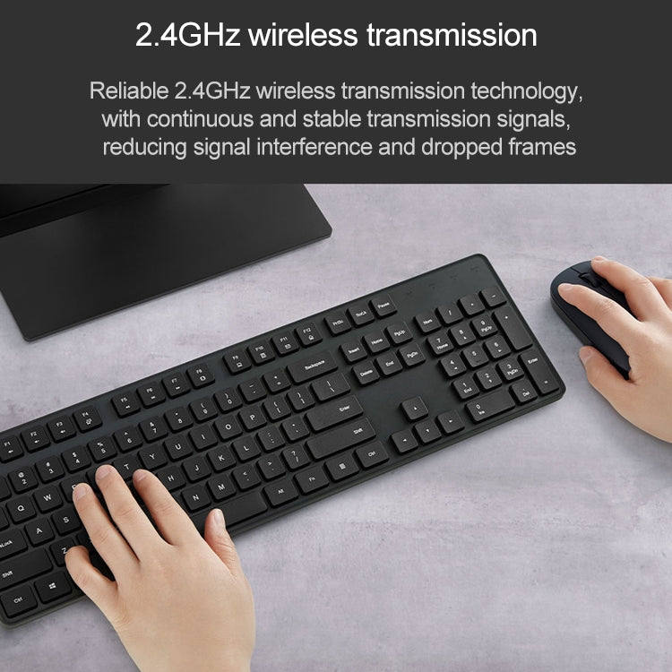 Original Xiaomi 2.4GHz Wireless Keyboard + Mouse Set 2 for Notebook Desktop Laptop(Black)