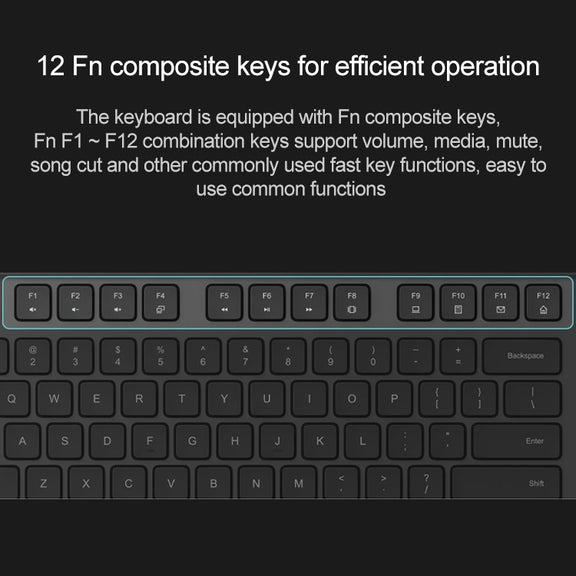 Original Xiaomi 2.4GHz Wireless Keyboard + Mouse Set 2 for Notebook Desktop Laptop(Black)
