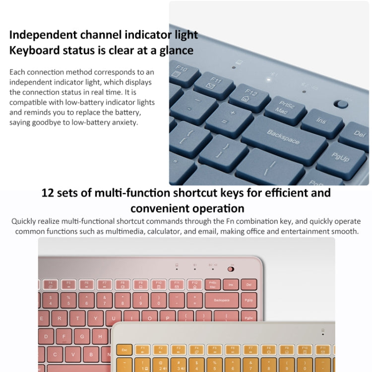 Original Xiaomi XMBXJP01YM 85 Keys Portable Dual-mode Keyboard (Beige White)