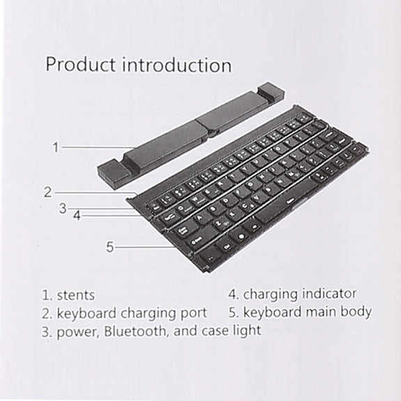GK808 Ultra-thin Foldable Bluetooth V3.0 Keyboard, Built-in Holder, Support Android / iOS / Windows System(Rose Gold)