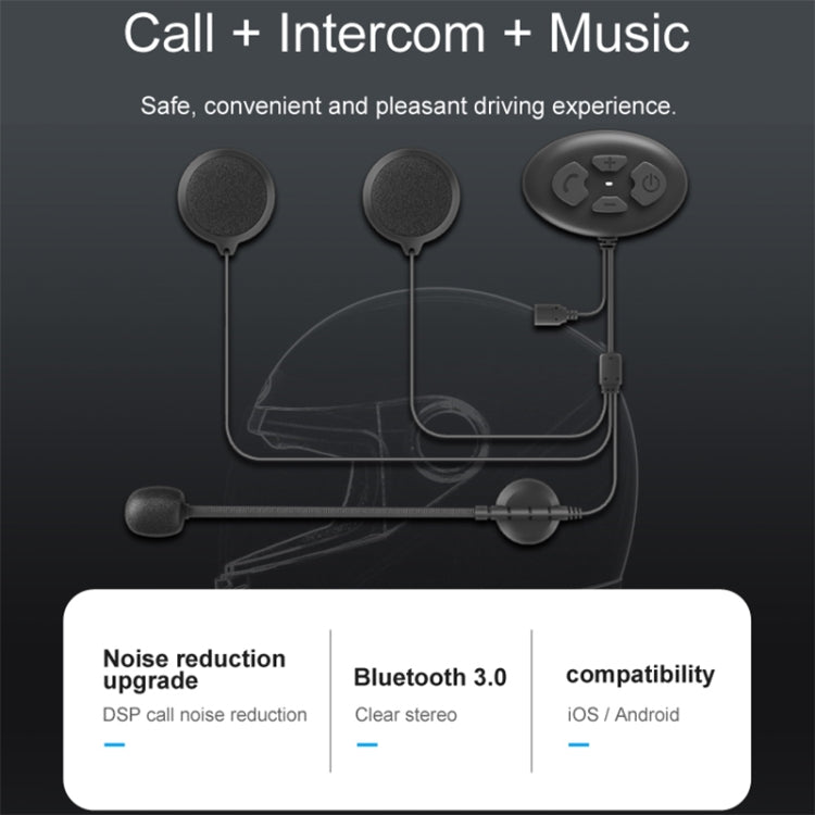Dier DK12 800m Helmet Wireless Bluetooth Headset 5.0 Water-resistant Double Motorcycle Call Headset With Intercom Function