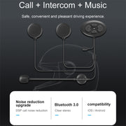 Dier DK12 800m Helmet Wireless Bluetooth Headset 5.0 Water-resistant Double Motorcycle Call Headset With Intercom Function