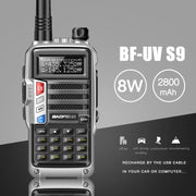 Baofeng BF-UV5R Plus S9 FM Interphone Handheld Walkie Talkie, US Plug (Silver)