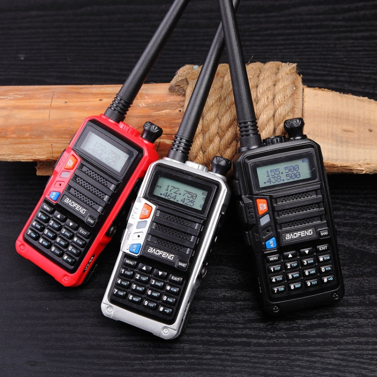 Baofeng BF-UV5R Plus S9 FM Interphone Handheld Walkie Talkie, US Plug (Red)