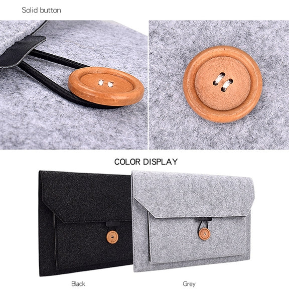 ND06 Multi-purpose Felt Button Laptop Inner Bag for 12.5 inch Laptop(Grey)