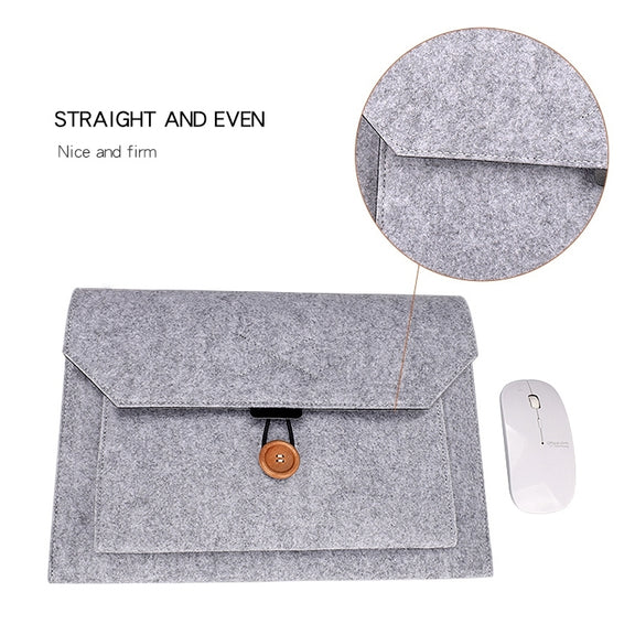 ND06 Multi-purpose Felt Button Laptop Inner Bag for 12.5 inch Laptop(Grey)