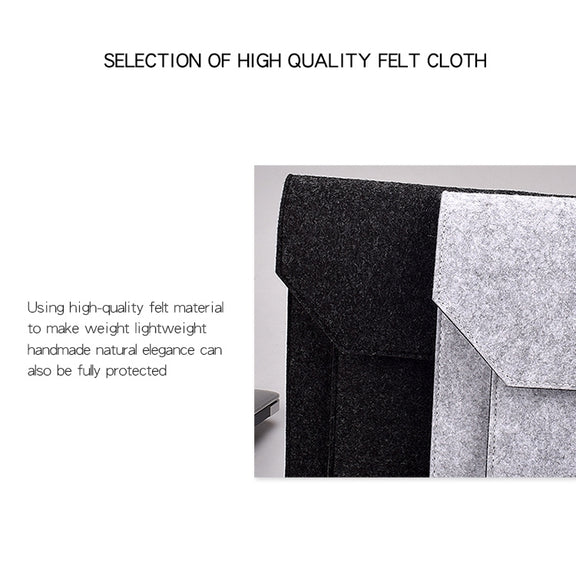ND06 Multi-purpose Felt Button Laptop Inner Bag for 12.5 inch Laptop(Grey)