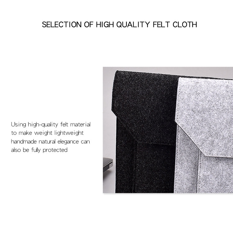 ND06 Multi-purpose Felt Button Laptop Inner Bag for 12.5 inch Laptop(Grey)