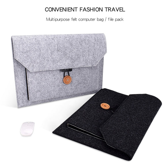 ND06 Multi-purpose Felt Button Laptop Inner Bag for 13.3 inch Laptop(Grey)