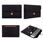 ND06 Multi-purpose Felt Button Laptop Inner Bag for 15.4 inch Laptop(Black)