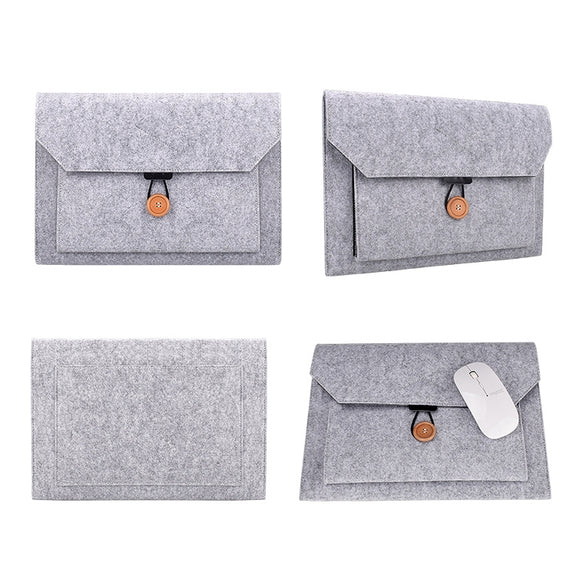 ND06 Multi-purpose Felt Button Laptop Inner Bag for 15.4 inch Laptop(Grey)