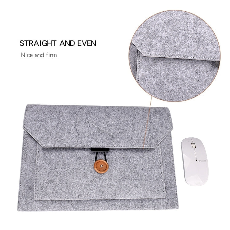 ND06 Multi-purpose Felt Button Laptop Inner Bag for 15.4 inch Laptop(Grey)
