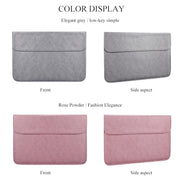 PU01S PU Leather Horizontal Invisible Magnetic Buckle Laptop Inner Bag for 13.3 inch laptops (Grey)