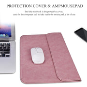 PU01S PU Leather Horizontal Invisible Magnetic Buckle Laptop Inner Bag for 15.4 inch laptops (Grey)