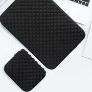 Diamond Texture Laptop Power Bag, Size: 16 x 13 x 1.5cm (Black)