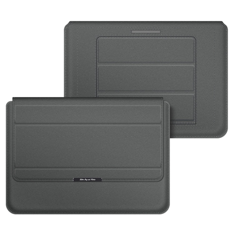 4 in 1 Universal Laptop Holder PU Water-resistant Protection Wrist Laptop Bag, Size: 17 inch(Grey)